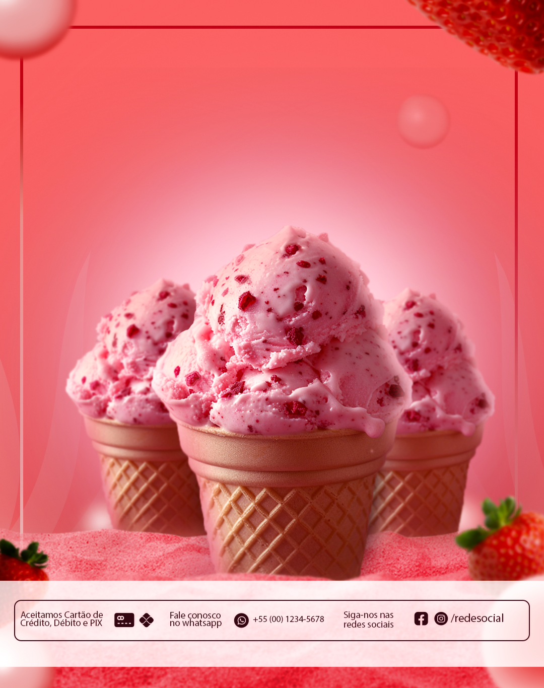 Post Sorvete morango - penazuldsgn
