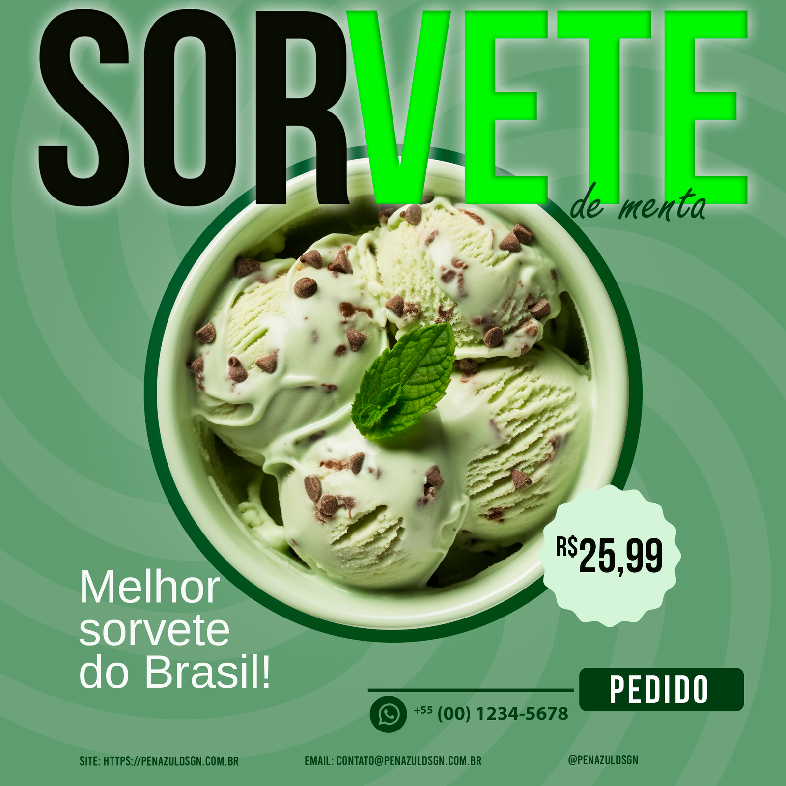 sorvete de menta - penazuldsgn